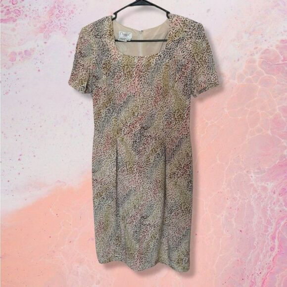 Maggy L Vintage Silk Animal Print Dress sz 4 - Picture 2 of 7
